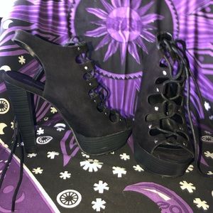 Lace up platform heels